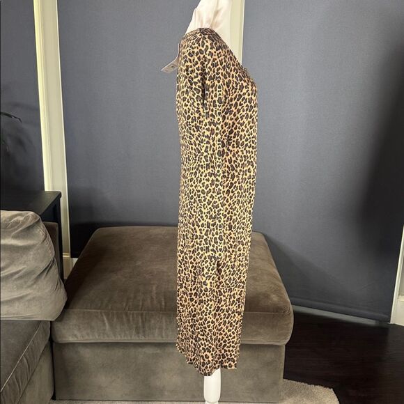 Isabel by Ingrid & Isabel Animal Print Long Sleeve Ruched Maternity Dress M NEW - Picture 3 of 11